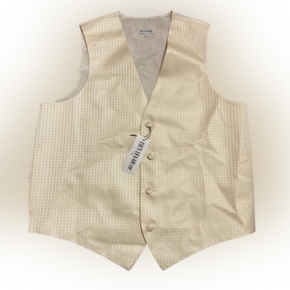 Kids Dream Gold Square Pattern Vest and Tie Set Boys 16 - Picture 2 of 4